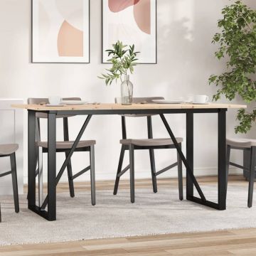 Gossi masa de bucatarie, cadru o, 140x80x75cm lemn masiv pin si fonta