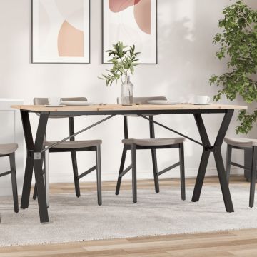 Gossi masa de bucatarie, cadru y, 160x80x75cm lemn masiv pin si fonta