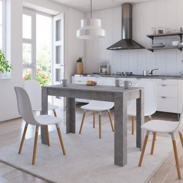Gossi masa de bucatarie, gri beton, 120x60x76 cm, lemn prelucrat