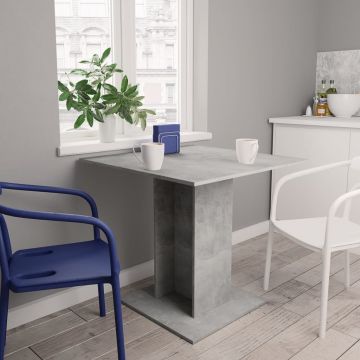 Gossi masa de bucatarie, gri beton, 80x80x75 cm, lemn prelucrat