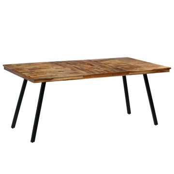 Gossi masa de bucatarie, lemn masiv reciclat si otel, 180x90x76 cm