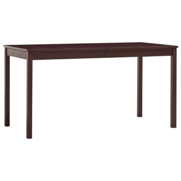 Gossi masa de bucatarie, maro inchis, 140 x 70 x 73 cm, lemn de pin