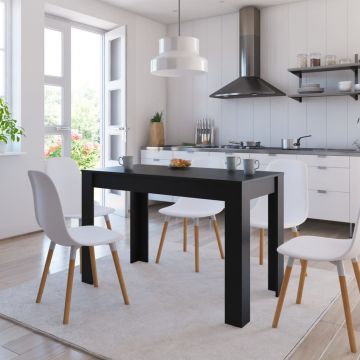 Gossi masa de bucatarie, negru, 120x60x76 cm, lemn prelucrat