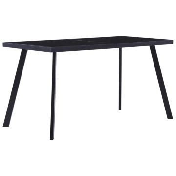 Gossi masa de bucatarie, negru, 140 x 70 x 75 cm, sticla securizata