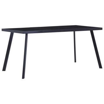 Gossi masa de bucatarie, negru, 180 x 90 x 75 cm, sticla securizata