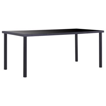 Gossi masa de bucatarie, negru, 180 x 90 x 75 cm, sticla securizata