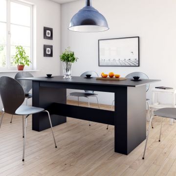 Gossi masa de bucatarie, negru, 180x90x76 cm, lemn prelucrat