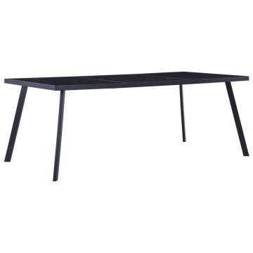 Gossi masa de bucatarie, negru, 200 x 100 x 75 cm, sticla securizata