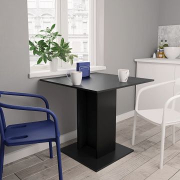 Gossi masa de bucatarie, negru, 80x80x75 cm, lemn prelucrat
