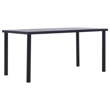 Gossi masa de bucatarie, negru & gri beton, 160 x 80 x 75 cm, mdf