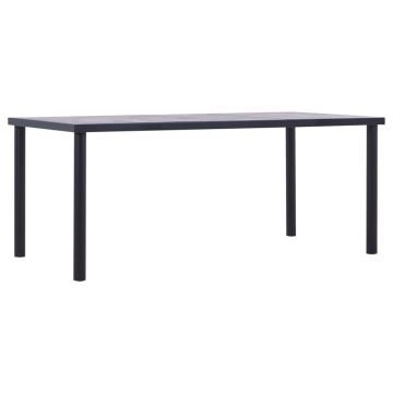 Gossi masa de bucatarie, negru & gri beton, 180 x 90 x 75 cm, mdf