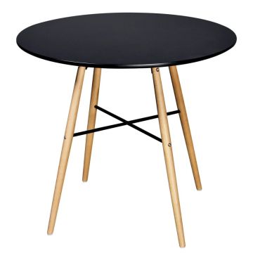 Gossi masa de bucatarie rotunda, mdf, negru