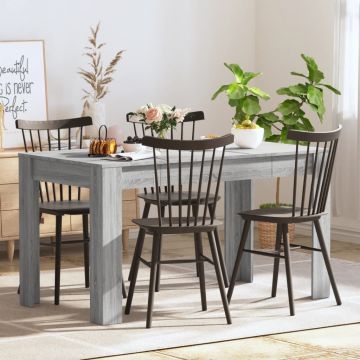 Gossi masa de bucatarie, sonoma gri, 140x74,5x76 cm,lemn prelucrat