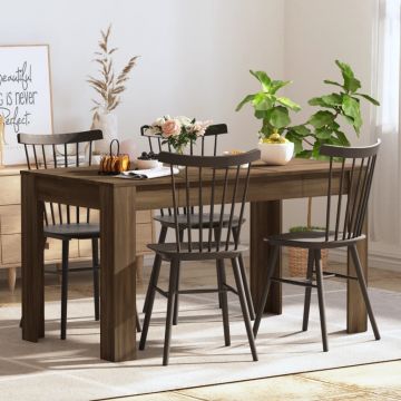 Gossi masa de bucatarie, stejar maro, 140x74,5x76 cm, lemn prelucrat