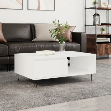 Gossi masa de cafea, alb, 90x60x35 cm, lemn compozit