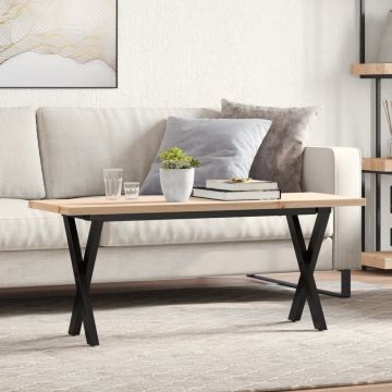 Gossi masa de cafea, cadru x, 110x40x45,5 cm, lemn masiv pin si fonta