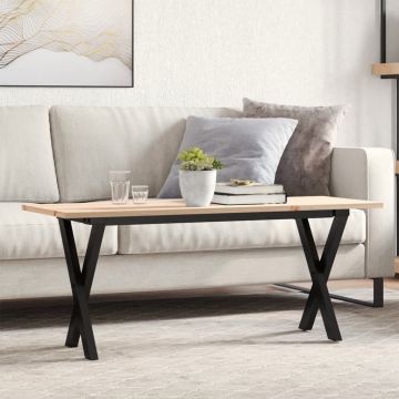 Gossi masa de cafea, cadru x, 110x40x45 cm, lemn masiv pin si fonta