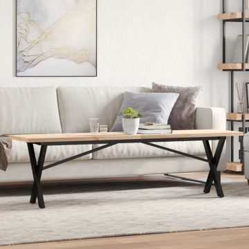 Gossi masa de cafea, cadru x, 160x40x45,5 cm, lemn masiv pin si fonta