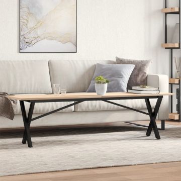 Gossi masa de cafea, cadru x, 160x40x45 cm, lemn masiv pin si fonta