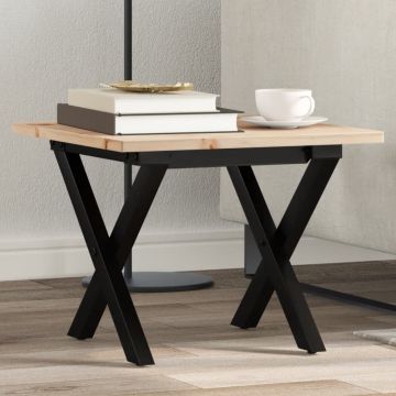 Gossi masa de cafea, cadru x, 50x50x35 cm cm, lemn masiv pin si fonta