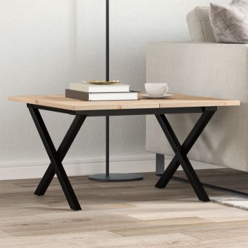 Gossi masa de cafea, cadru x, 60x60x40 cm, lemn masiv pin si fonta