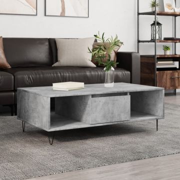 Gossi masa de cafea, gri beton, 104x60x35 cm, lemn compozit