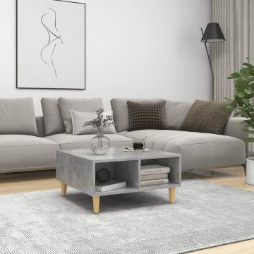 Gossi masa de cafea, gri beton, 60x60x30 cm, lemn prelucrat
