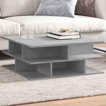 Gossi masa de cafea, gri beton, 70x70x29 cm, lemn compozit