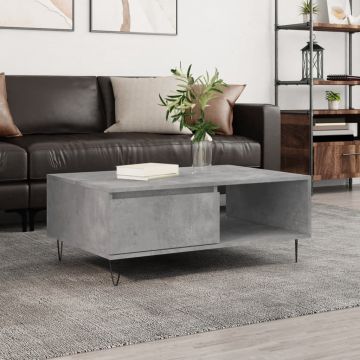 Gossi masa de cafea, gri beton, 90x60x35 cm, lemn compozit
