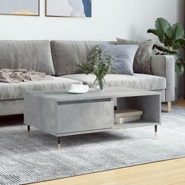 Gossi masa de cafea, gri beton, 90x60x35 cm, lemn compozit