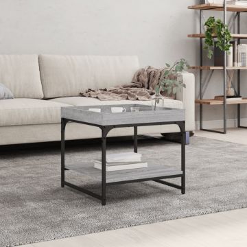 Gossi masa de cafea, gri sonoma, 49,5x49,5x45 cm, lemn compozit
