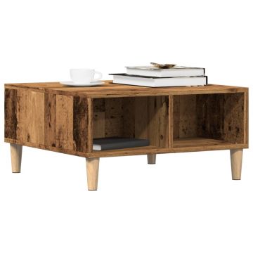 Gossi masa de cafea, lemn vechi, 60x60x30 cm, lemn prelucrat