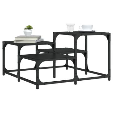 Gossi masa de cafea, negru, 68x68x40 cm, lemn compozit