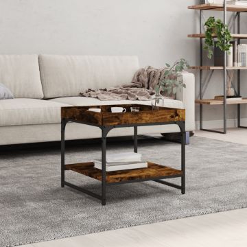 Gossi masa de cafea, stejar afumat, 49,5x49,5x45 cm, lemn compozit