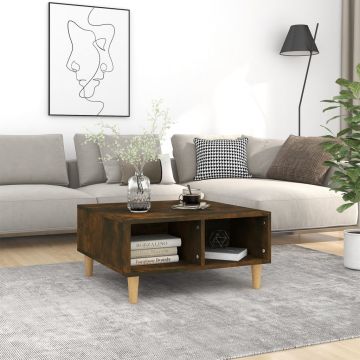 Gossi masa de cafea, stejar fumuriu, 60x60x30 cm, lemn prelucrat