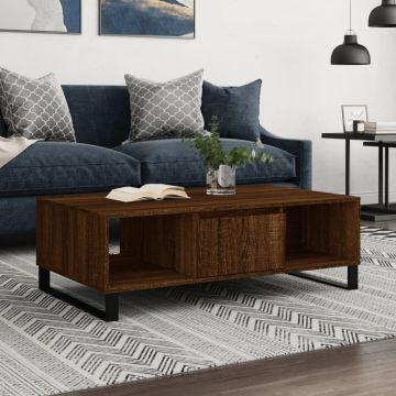 Gossi masa de cafea, stejar maro, 104x60x35 cm, lemn compozit