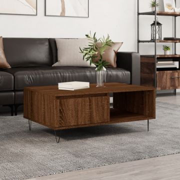 Gossi masa de cafea, stejar maro, 90x60x35 cm, lemn compozit