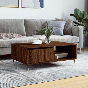 Gossi masa de cafea, stejar maro, 90x60x35 cm, lemn compozit