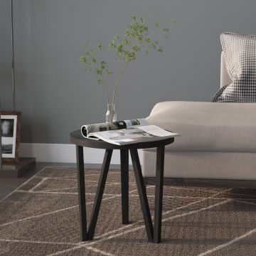 Gossi masa de ceai, negru, Ø35 cm, mdf