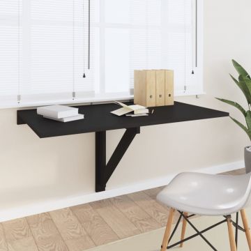 Gossi masa de perete plianta, negru, 100x60x56 cm, lemn compozit