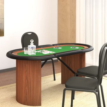 Gossi masa de poker, 10 jucatori, verde, 160x80x75 cm