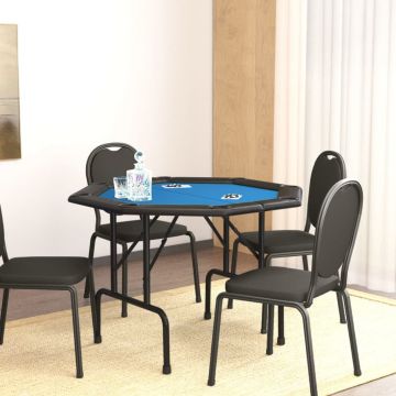 Gossi masa de poker pliabila, 8 jucatori, albastru, 108x108x75 cm
