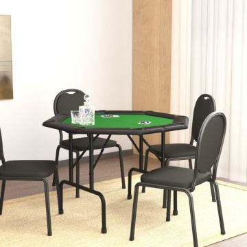 Gossi masa de poker pliabila, 8 jucatori, verde, 108x108x75 cm