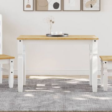 Gossi masa de sufragerie corona, alb 112x60x75 cm lemn masiv de pin