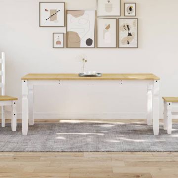 Gossi masa de sufragerie corona, alb 180x90x75 cm lemn masiv de pin