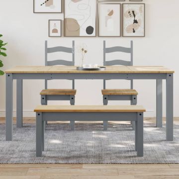 Gossi masa de sufragerie „panama”, gri, 180x90x75 cm, lemn masiv pin