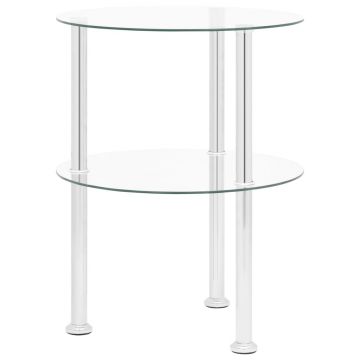Gossi masa laterala 2 niveluri, transparent, 38 cm, sticla securizata