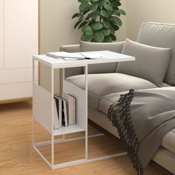 Gossi masa laterala, alb, 55x36x59,5 cm, lemn compozit