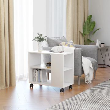 Gossi masa laterala, alb, 70x35x55 cm, lemn compozit