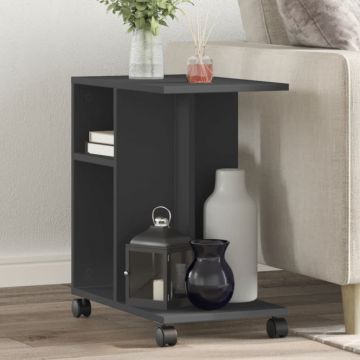 Gossi masa laterala cu roti, negru, 50x30x55 cm, lemn prelucrat